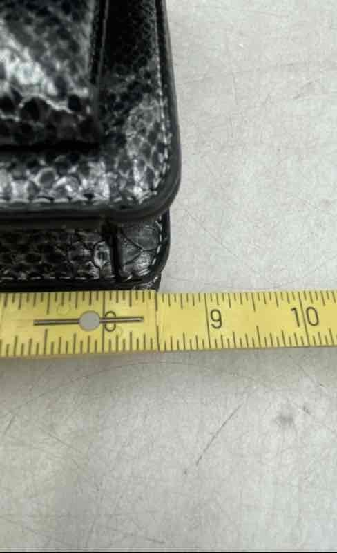 Saint Laurent Womens Gray Python Monogram Leather… - image 8