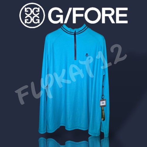 G/Fore Golf Men's Quarter Zip Pullover Icon Luxe Skull Blue Longsleeve ...