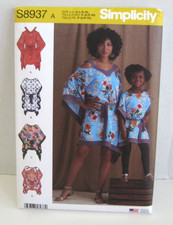 Simplicity 8937 Matching Caftans Pattern Misses' S-XL 10-24 , Child S-L 3-8 