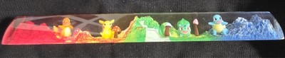 Pokemon Keycap Spacebar 1st Gen Starter + Pikachu Artisan