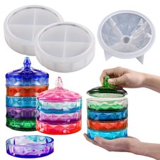 Multi-Layer Box Resin Mold with Lid, Silicone Storage Box Mould for Epoxy Cas
