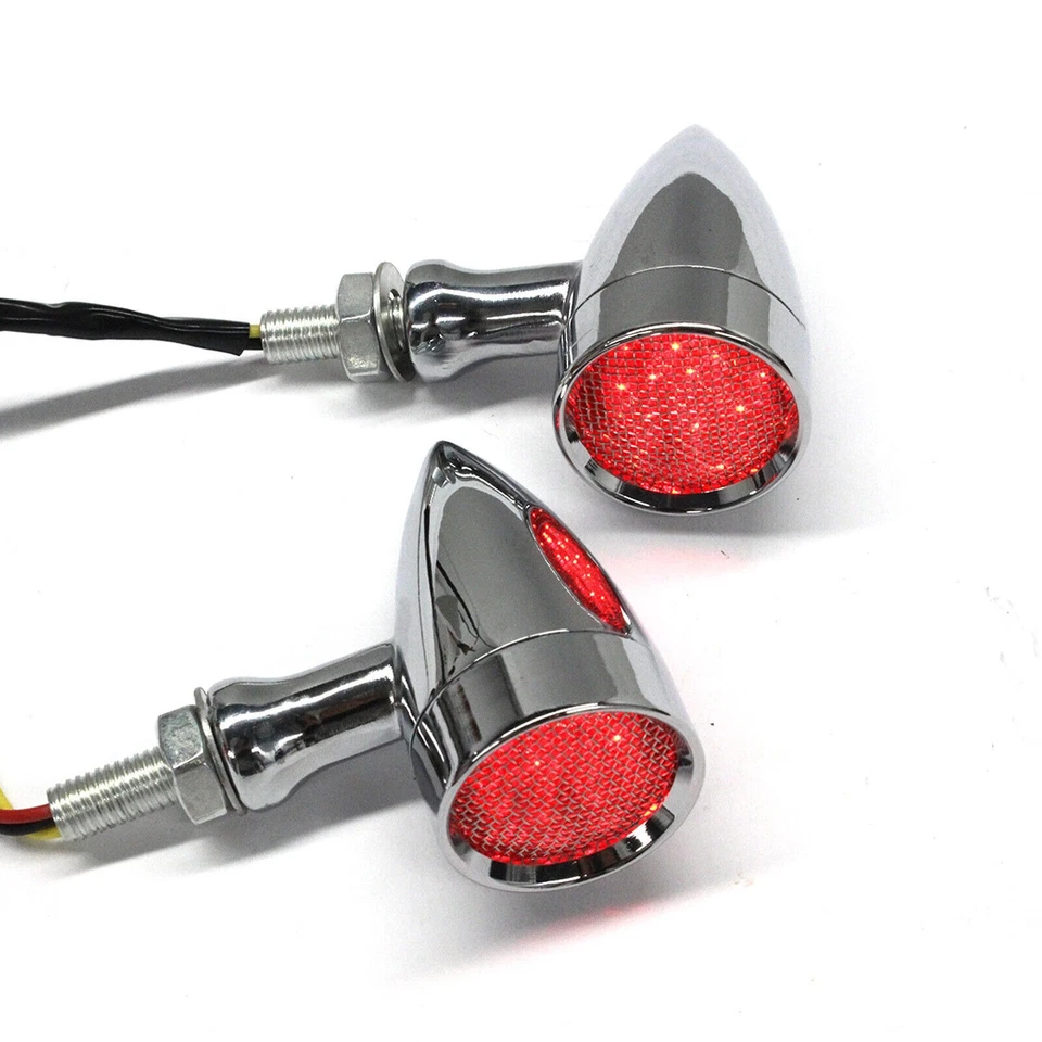 4X Motorcycle Bullet LED Turn Signals Light For~Harley Davidson Softail Springer - Image 2 of 4