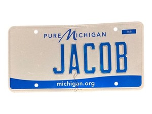 PURE VANITY LICENSE PLATE " JACOB " JAKE JACK BIBLICAL NAME BIBLE