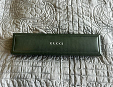 Gucci quarzo 34 mm tondo quadrante oro cassa placcata oro cinturino pelle marrone scatola