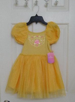 NWT Disney Princess Belle Yellow Pink Sparkly Tutu Dress sz 2t 3t or 4t