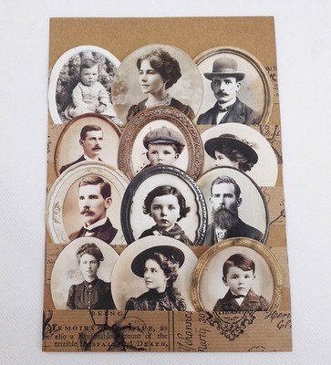 Scrapbooking  Viktorianische Zeit Poträts Set für Junk Journal Neu
