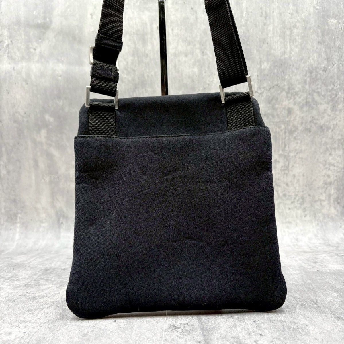 Prada Sports Black Mesh Sacoche Shoulder Bag Mini Pouch Shoulder