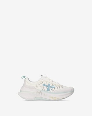 Sneakers PREMIATA Woman Suede And Nylon Ivory Details Sky Blue Art. Hill 8243