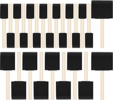 24 Pcs Foam Paint Brushes, Wood Handle Sponge Brushes for Painting, Staining,