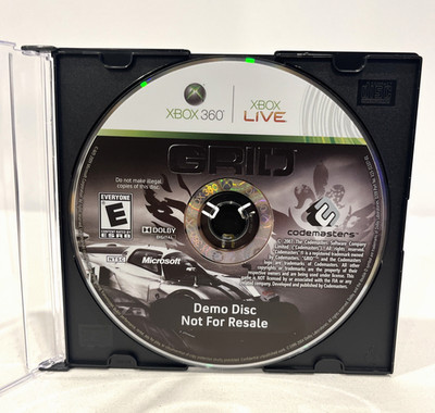 GRID MICROSOFT XBOX 360 RACING GAME DEMO DISC NOT FOR RESALE 2008 CODEMASTERS
