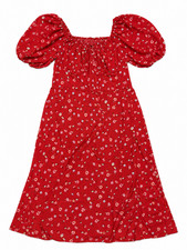 Red cottagecore sundress with side slit, Shein 1XL Chest drawstring