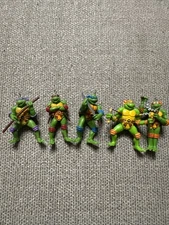 Set Of (5) TMNT Viacom Ninja Turtle 2.5" PVC Figures Keychain Ornament
