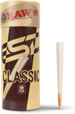 RAW Cones Classic King Size 50er Pack Natural Pre Rolled Rolling Paper with Tips