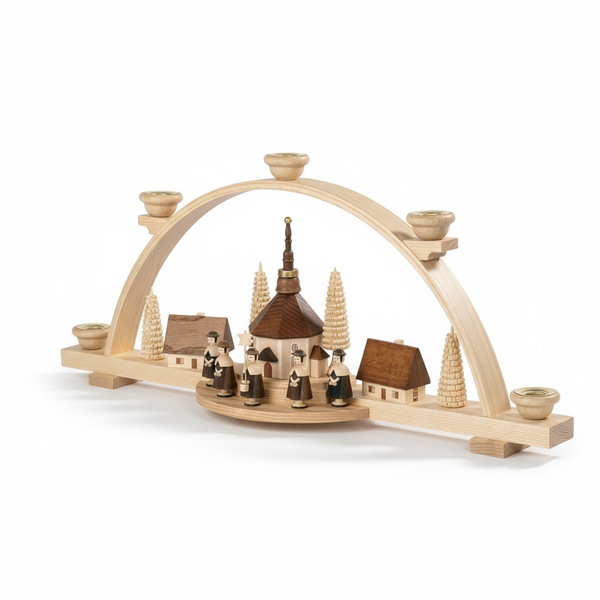 Kleinkunst MüLler Schwibbogen Kurrende Seiffener Kirche Holz Erzgebirge Natur-image