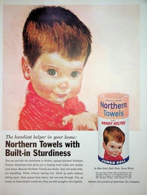 Original 1961 Print Ad: Northern Pale Gold Towel ''Softness is Northern
