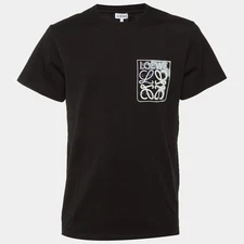 Loewe Black Cotton Anagram Fake Pocket TShirt M