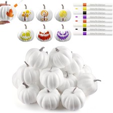 4 Inch Foam Pumpkin Painting Kit Craft White Fall Halloween Thanksgiving DIY