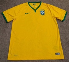 Nike 2014 Brazil National Football Team Yellow Soccer Jersey 575280-703 Men's L
