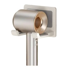 Bathroom Wall Mounted Sturdy Aluminum Plastic Hair Dryer Storage Rack Accessory