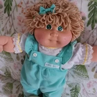 1983 Cabbage Patch OK FACTORY Long Loop Girl Mint Green Overalls And Friend