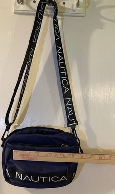 Nautica Blue Logo Crossbody Bag, Adjustable Detachable Strap, Zip, Pockets