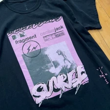 Travis Scott Cactus Jack Shirt Mens Medium Black Short Sleeve Fragment Pink