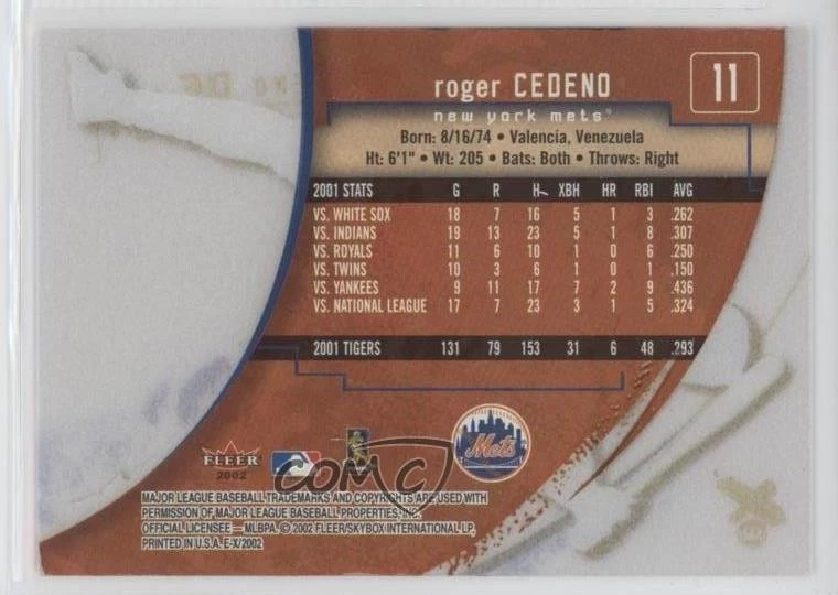 2002 E-X Roger Cedeno #11 - Image 2 of 2
