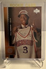 1996-97 Upper Deck Allen Iverson Foil Rookie Card - Philadelphia 76ers #91 (RC). rookie card picture