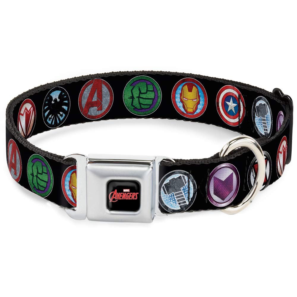 Collare Marvel Avengers Buckle-Down Logo Nero/Rosso - Accessori Cani