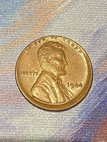 1944 P Lincoln Wheat Cent XF Details BN Off Center Strike