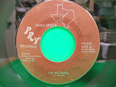 SIGNED Jana Speck I'm No Fool / The One's In Between 7'' 45 Single PRY 528 Texas