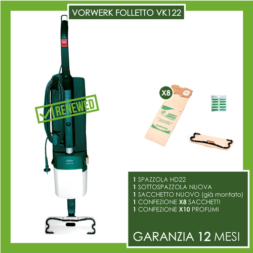 ASPIRAPOLVERE VORWERK FOLLETTO VK122 VK 122 CON HD22 (NO 150 140 136 135  131) | eBay