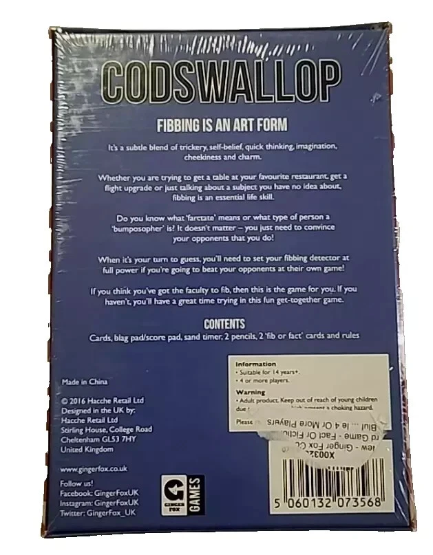 Gift of the Blag - Juegos de zorro jengibre Codswallop - Juego de mentiras divertidas para fiesta familiar Foto 2 de 2