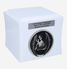 Angel cremation urn for ashes Memorial urn with engraved angel Personalize urn