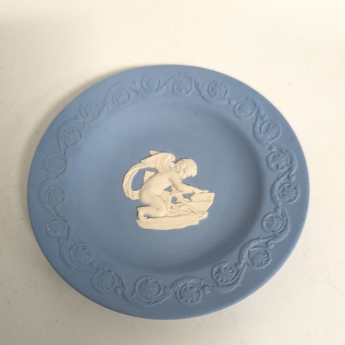 Vintage England Wedgwood Jasperware Amorblau Mini Dekorplatte 4,5 Zoll breit