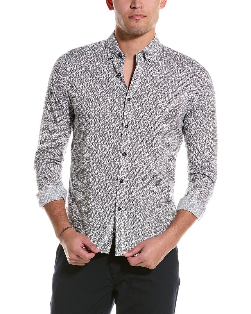 Рубашка Samuel Slim Fit с узором Пейсли и серого цвета, мужская, белая, Xxl/19