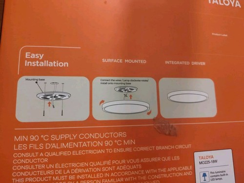 2 X Taloya Moon Ceiling Light M0225-18W 8.9x0.94 Inches Surface Mounted - Picture 11 of 11
