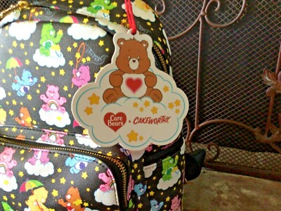 HTF NEW NWT Cakeworthy Care Bears Mini Backpack Black W/Tons 
