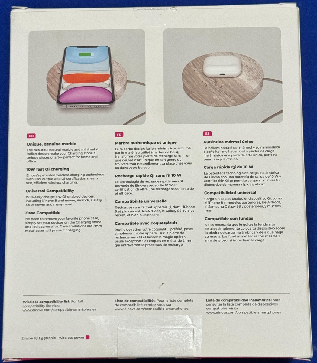 Einova Wireless Qi FAST Charging Stone 10W iPhone Android Airpods