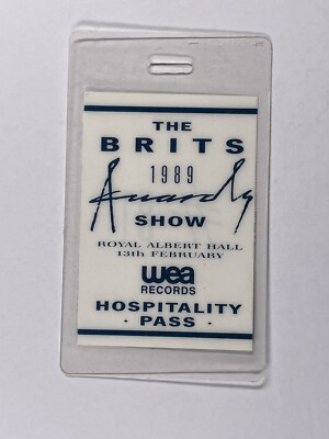 Michael Jackson Bros U2 Pass LaminateThe Brit Awards Royal Albert Hall 1989
