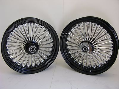 DNA MAMMOTH 52 BLACK FAT SPOKE WHEELS 18x3.5 FRONT / REAR SET