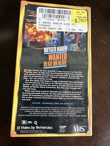 Wanted Dead Or Alive (1990) VHS Rutger Hauer Brand New Factory Sealed! - Picture 3 of 7