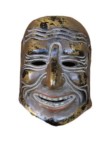 Rare Signed Vintage Bugaku Smiling Demon Mask Japan in Box - Picture 9 of 10