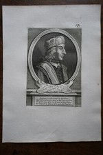 PHILIPPE II DIT AUGUSTE (1165-1223). PORTRAIT. 18th century ENGRAVING.