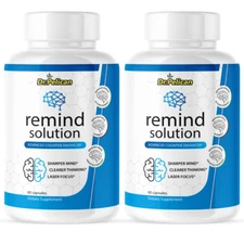 Remind Solution- Nootropic Supplement– Brain Health & Nerve Support- 2 Bottles