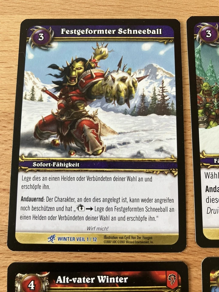 WoW Sammelkarten vollständiges Set 12 Karten aus Serie Winterhauchfest aus 2007 - Bild 2 von 4