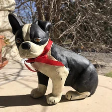 Vintage Cast Iron EMIG #8081 Boston Terrier Doorstop 7 1/2 "