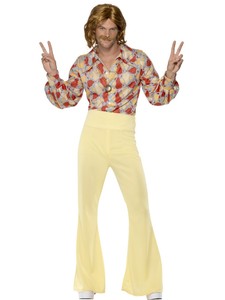 hippie disco groovy 60s hippy 70s fancy costume guy retro mens adult dress