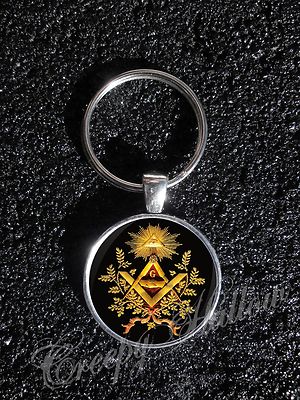 Freemason Symbol Square and Compass Illuminati Masonic  keychain