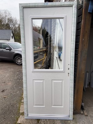 Double Glazed Composite Back Door With Cat Flap NEW WHITE 933-2095